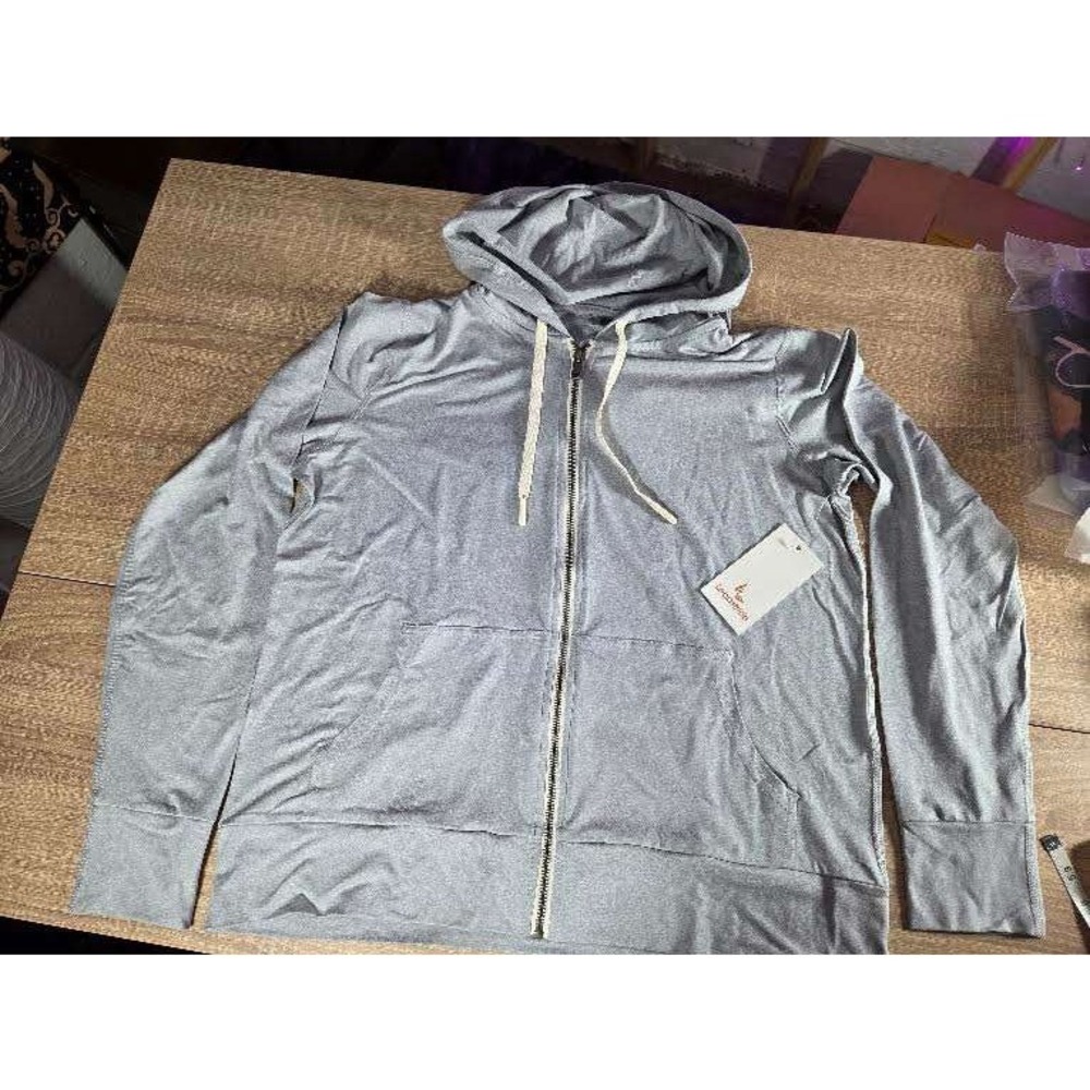Leapstride Womens Performance Full Zip Hoodie Gray CAJ2501 Size M NWT